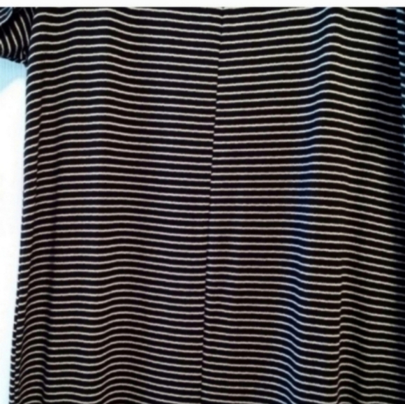 America City Wear Striped Black & White Maxi Dress L Split (L) Leg Casual Beach - Picture 8 of 8